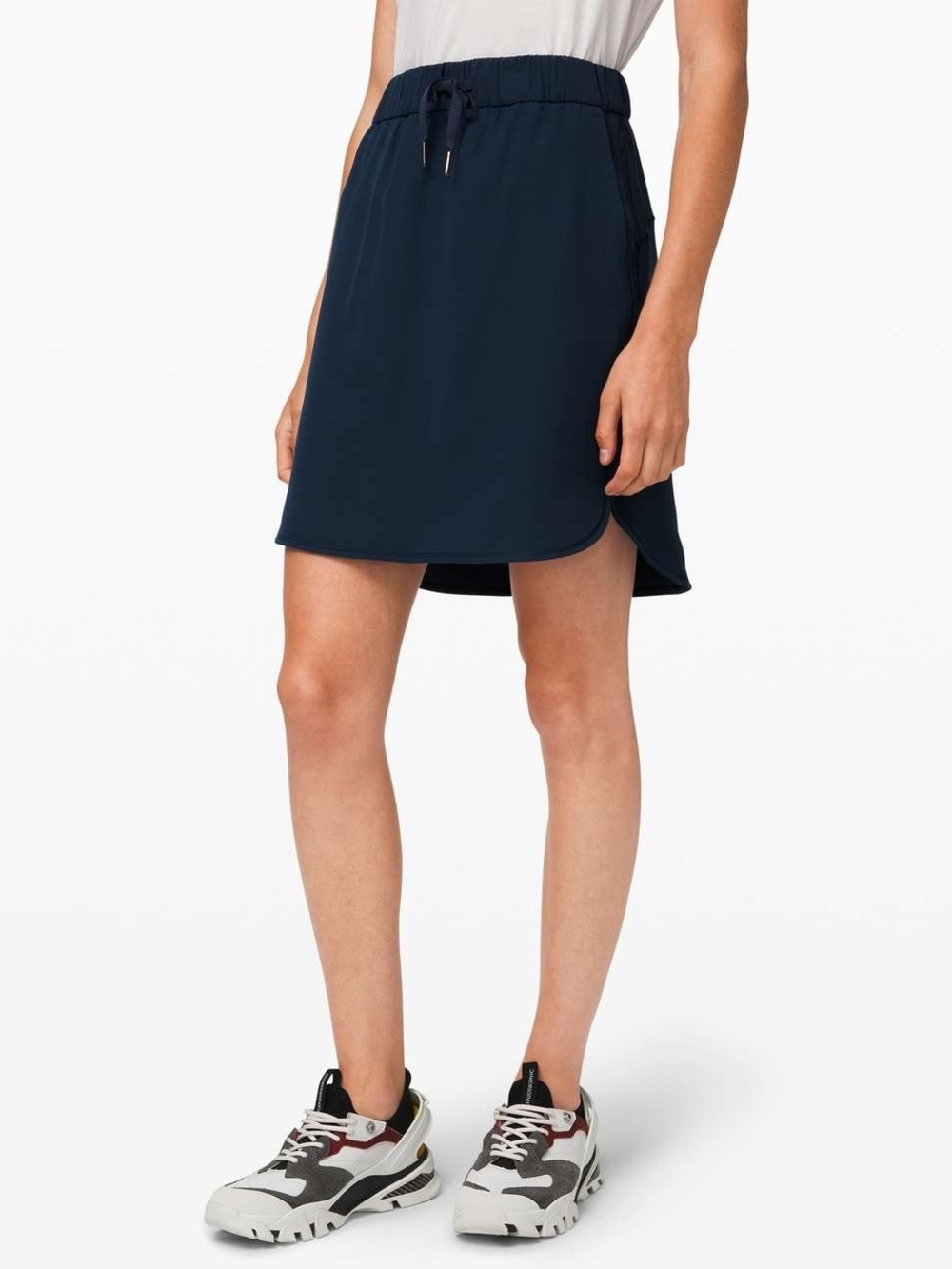 Lululemon Athletica Navy High-Low Drawstring Skirt Size 8